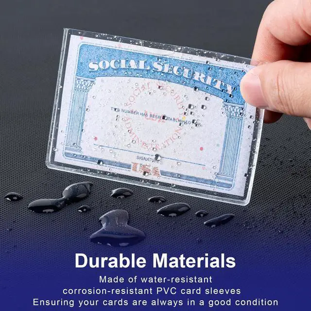Alt view image 2 of 7 - 10 Pack Social Security Card Protector Medicare New Credit Card Holder,24 Mil Soft Clear Card for Waterproof SSN Card ProtectorID/Debit/Credit Card Covers Sleeve(10)