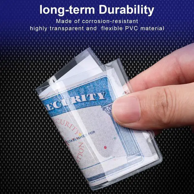 Alt view image 4 of 7 - 10 Pack Social Security Card Protector Medicare New Credit Card Holder,24 Mil Soft Clear Card for Waterproof SSN Card ProtectorID/Debit/Credit Card Covers Sleeve(10)