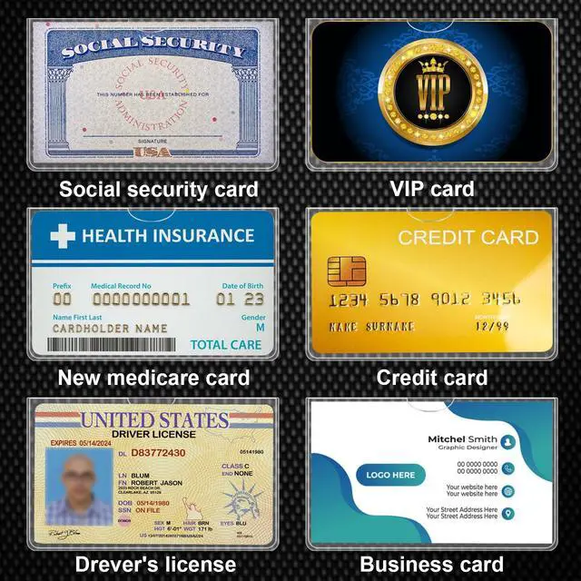 Alt view image 6 of 7 - 10 Pack Social Security Card Protector Medicare New Credit Card Holder,24 Mil Soft Clear Card for Waterproof SSN Card ProtectorID/Debit/Credit Card Covers Sleeve(10)