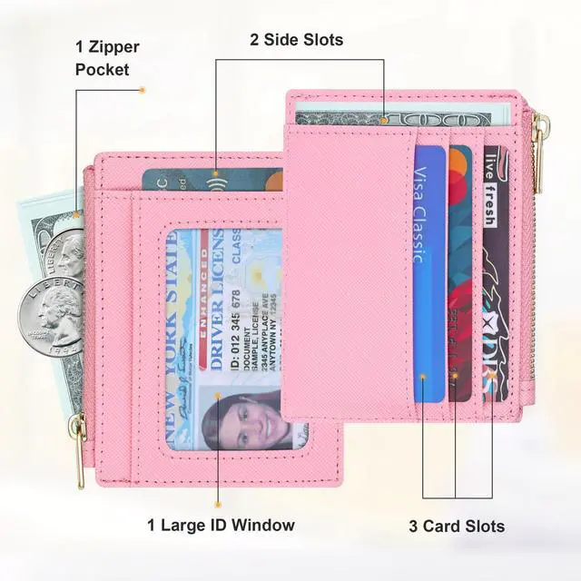 Alt view image 2 of 7 - RFID Wallet Women Card Case Slim Front Pocket Wallet for Women Credit Card Holder with Keychain(CH Pink)