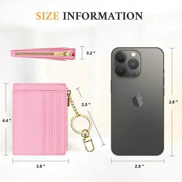 Alt view image 7 of 7 - RFID Wallet Women Card Case Slim Front Pocket Wallet for Women Credit Card Holder with Keychain(CH Pink)