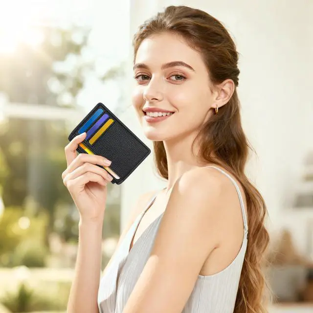 Alt view image 4 of 7 - Womens Credit Card Holder Wallet, Small Slim RFID Blocking Sleeve
