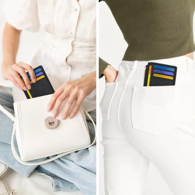 Alt view image 6 of 7 - Womens Credit Card Holder Wallet, Small Slim RFID Blocking Sleeve