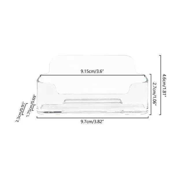 Alt view image 3 of 5 - Acrylic Business Card Holder for Desk, Clear Plastic Business Cards Display Holders Stand, Fits 30-50 Business Cards