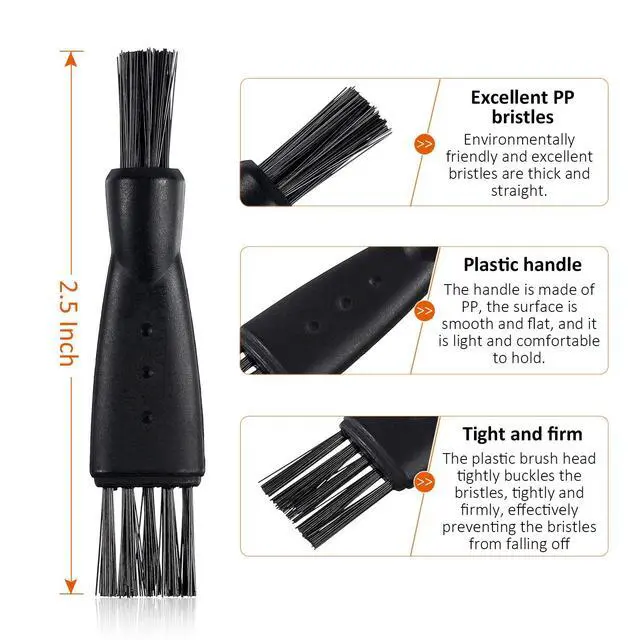 Alt view image 2 of 6 - 8 Pieces Electric Shaver Cleaning Brush Small Clipper Brushes for Cleaning Razor Shaver Cleaner Black Double Sided Nylon Bristles Electric Trimmer Set Keyboard