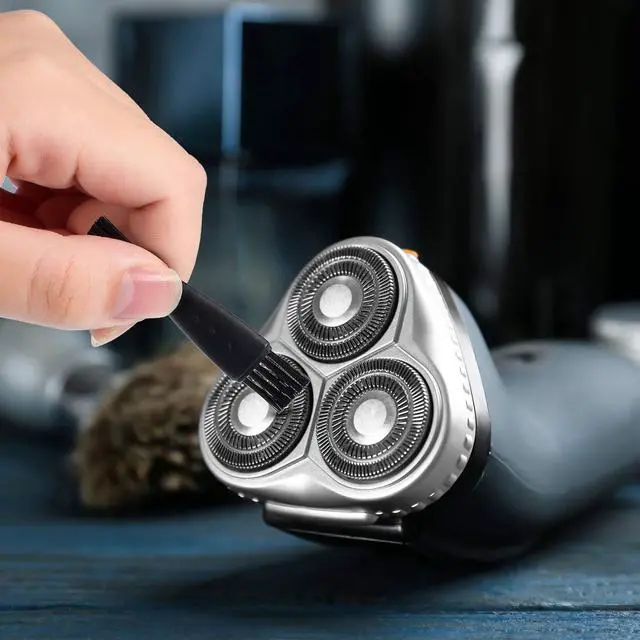 Alt view image 5 of 6 - 8 Pieces Electric Shaver Cleaning Brush Small Clipper Brushes for Cleaning Razor Shaver Cleaner Black Double Sided Nylon Bristles Electric Trimmer Set Keyboard