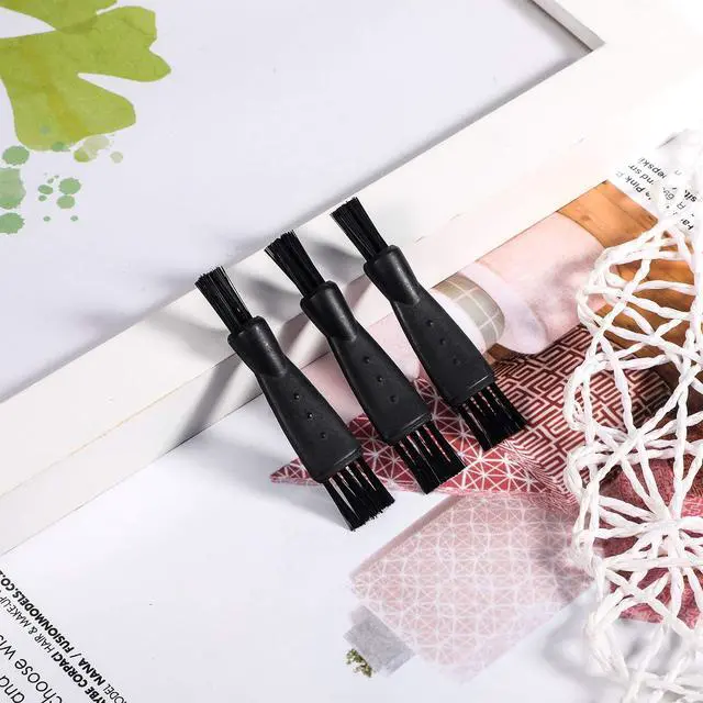 Alt view image 6 of 6 - 8 Pieces Electric Shaver Cleaning Brush Small Clipper Brushes for Cleaning Razor Shaver Cleaner Black Double Sided Nylon Bristles Electric Trimmer Set Keyboard