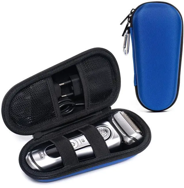 Main image of Electric Shaver Case for Braun Series 3, Series 5, Series 7, Series 9 Electric shavers - Hard shell EVA Travel Case - Powered Shaver Protective Bag (Blue)