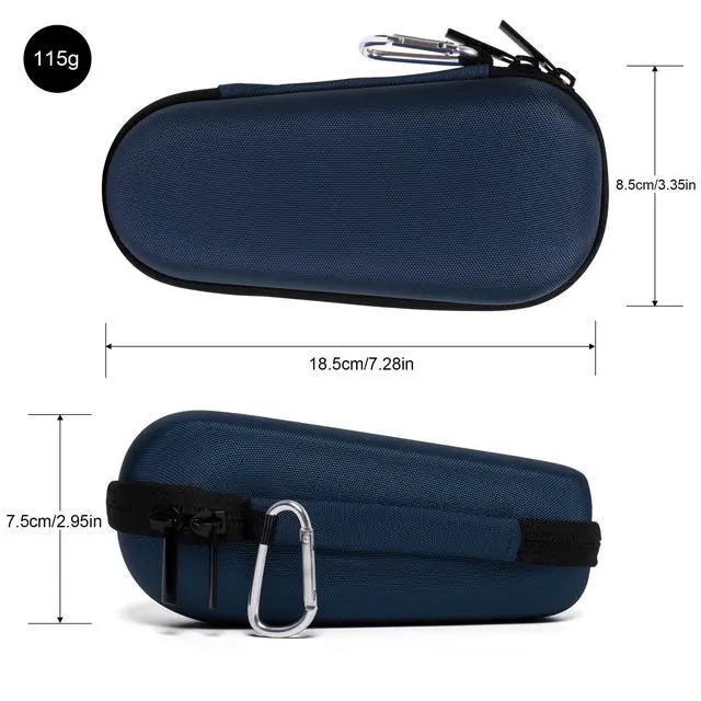 Alt view image 2 of 7 - Electric Shaver Travel Case for Braun Series 3/5/6/7/8/9, Hard EVA Storage Bag with Dual Straps, Portable Protective Organizer for Men's Electric Razor, Charger & Accessories, Light Blue