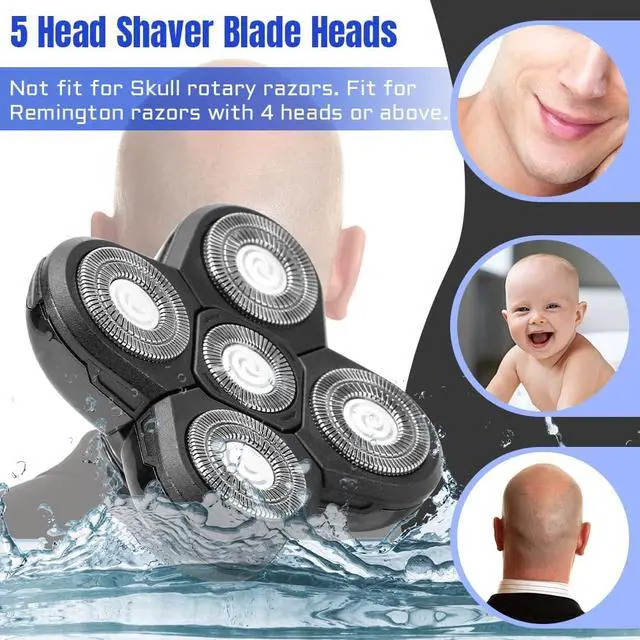 Alt view image 5 of 7 - Shaver Blade Heads, 5 Heads Beard Cutter Replacement Blade Electric Razor Shaver Head Easy Install for Head and Face (Black)