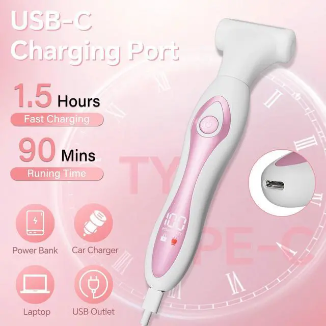 Alt view image 5 of 7 - Bikini Trimmer Electric Razor for Women, 4-in-1 Rechargeable, Pink