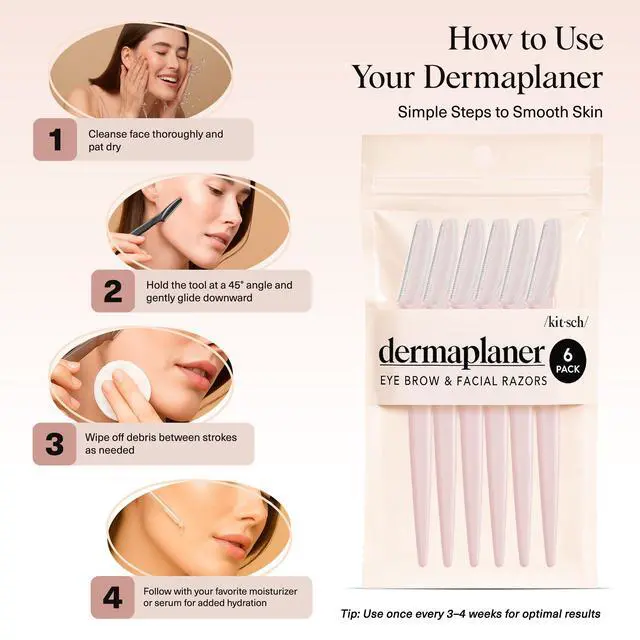 Alt view image 7 of 7 - Dermaplane Razor for Women Face Blush, 6 pcs
