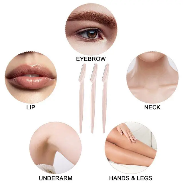 Alt view image 2 of 7 - 21 Pcs Eyebrow Razors, Face Razors Multipurpose, Exfoliating Dermaplaning Tools, Eyebrow Trimmers Shaver with Protective Cover, Facial Hair Removal for Women Men Body Use (Light Pink)
