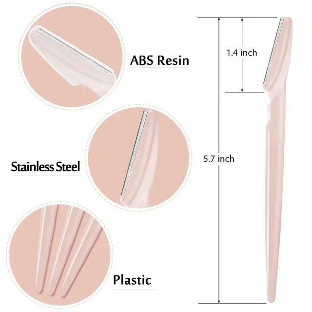 Alt view image 7 of 7 - 21 Pcs Eyebrow Razors, Face Razors Multipurpose, Exfoliating Dermaplaning Tools, Eyebrow Trimmers Shaver with Protective Cover, Facial Hair Removal for Women Men Body Use (Light Pink)