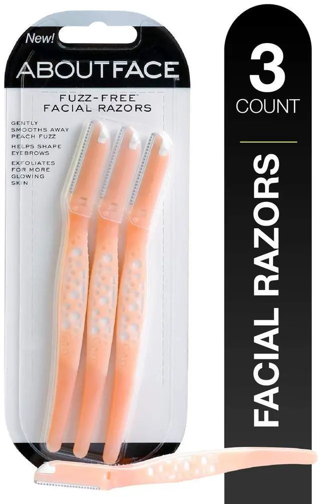 Main image of Fuzz-Free Facial Razors - 3 Beauty Groomers for Hair Removal, Ideal for Shaving, Exfoliating, Dermaplaning and Brow Shaping, Japanese Steel Gently Removes Facial Hair