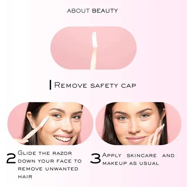 Alt view image 6 of 6 - Fuzz-Free Facial Razors - 3 Beauty Groomers for Hair Removal, Ideal for Shaving, Exfoliating, Dermaplaning and Brow Shaping, Japanese Steel Gently Removes Facial Hair