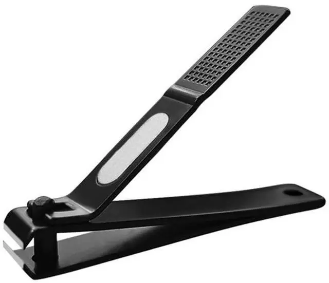 Alt view image 2 of 5 - Nail Clippers Set Sharp Black Nail Cutter Fingernail Toenail Clipper with Case Large and Small 2 Piece (Black case)