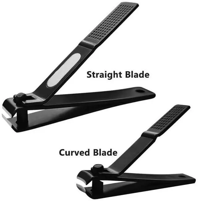 Alt view image 3 of 5 - Nail Clippers Set Sharp Black Nail Cutter Fingernail Toenail Clipper with Case Large and Small 2 Piece (Black case)