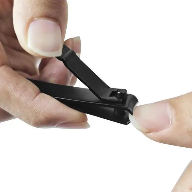 Alt view image 5 of 5 - Nail Clippers Set Sharp Black Nail Cutter Fingernail Toenail Clipper with Case Large and Small 2 Piece (Black case)