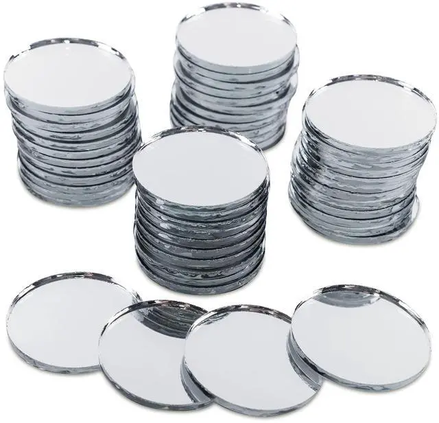 Main image of Mini 1 Inch Small Round Glass Mirror Circles for Arts & Crafts Projects, Traveling, Framing, Decoration (50 Pieces)