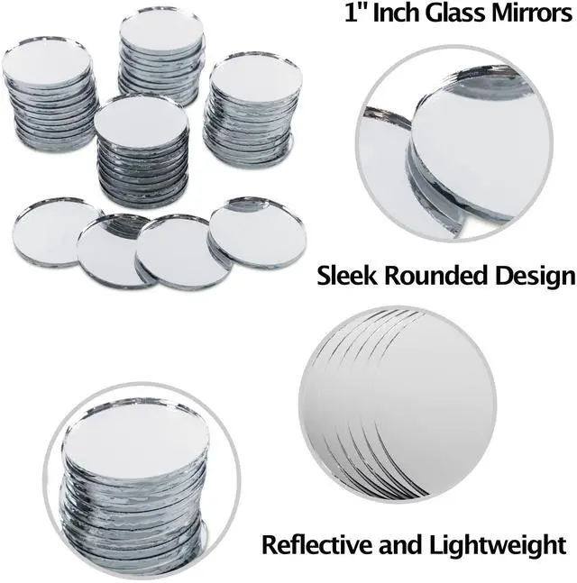 Alt view image 7 of 7 - Mini 1 Inch Small Round Glass Mirror Circles for Arts & Crafts Projects, Traveling, Framing, Decoration (50 Pieces)