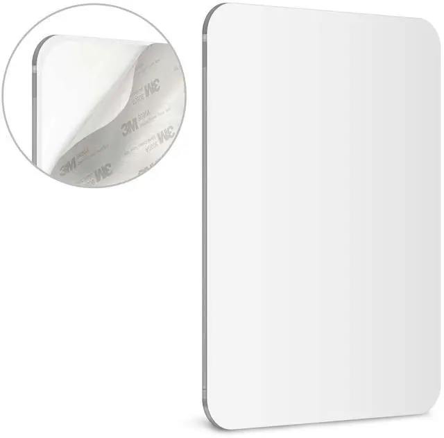 Main image of 7x9" Shower Shaving Mirror, Acrylic, 3M Peek & Stick,Frameless, Less Fog(1)