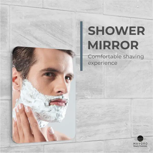 Alt view image 2 of 7 - 7x9" Shower Shaving Mirror, Acrylic, 3M Peek & Stick,Frameless, Less Fog(1)