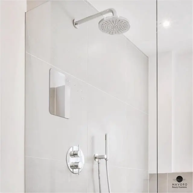 Alt view image 6 of 7 - 7x9" Shower Shaving Mirror, Acrylic, 3M Peek & Stick,Frameless, Less Fog(1)