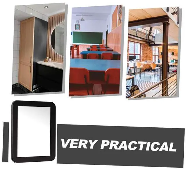 Alt view image 7 of 7 - Magnetic Locker Mirror,Small Mirror for Locker - 5" x 7" Iocker Mirror Magnetic - Magnet Mirror for School Locker, Bathroom, Workshop Toolbox, Office Cabinet,Mirror Locker Accessories,Black