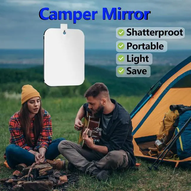 Alt view image 4 of 7 - Shower Mirror Fogless for Shaving, Medium 8 x 6 inch Mirror for Wall Hanging, Frameless Portable Travel Camping Mirrors Shatterproof Handheld Locker Shave Mirrors Makeup Plastic Anti Fog Free Bathroom