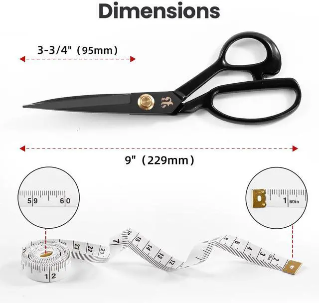 Alt view image 2 of 7 - Professional Tailor Scissors 9 Inch for Cutting Fabric Heavy Duty Scissors for Leather Cutting Industrial Sharp Sewing Shears for Home Office Artists Dressmakers