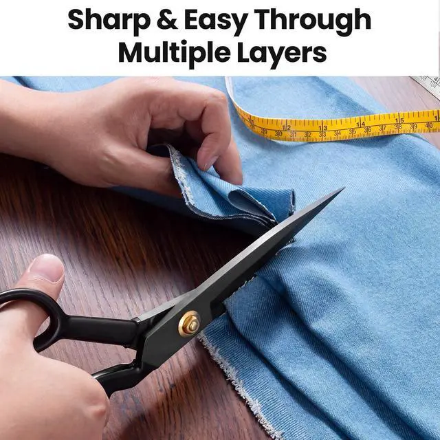 Alt view image 3 of 7 - Professional Tailor Scissors 9 Inch for Cutting Fabric Heavy Duty Scissors for Leather Cutting Industrial Sharp Sewing Shears for Home Office Artists Dressmakers