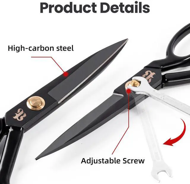 Alt view image 5 of 7 - Professional Tailor Scissors 9 Inch for Cutting Fabric Heavy Duty Scissors for Leather Cutting Industrial Sharp Sewing Shears for Home Office Artists Dressmakers