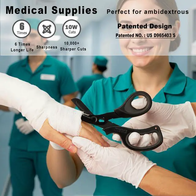Alt view image 3 of 7 - Medical Scissors 2-Pack Trauma Shears for Nurses All Purpose Scissors