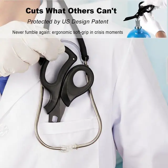 Alt view image 5 of 7 - Medical Scissors 2-Pack Trauma Shears for Nurses All Purpose Scissors