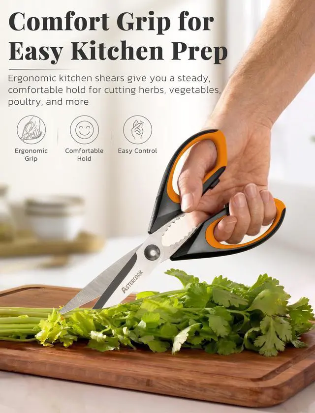Alt view image 5 of 7 - Kitchen Scissors 3 Pack, Heavy Duty All Purpose Kitchen Shears for Food and Packaging, Stainless Steel Food Scissors for Meat, Poultry, Herbs and Vegetables, Dishwasher Safe