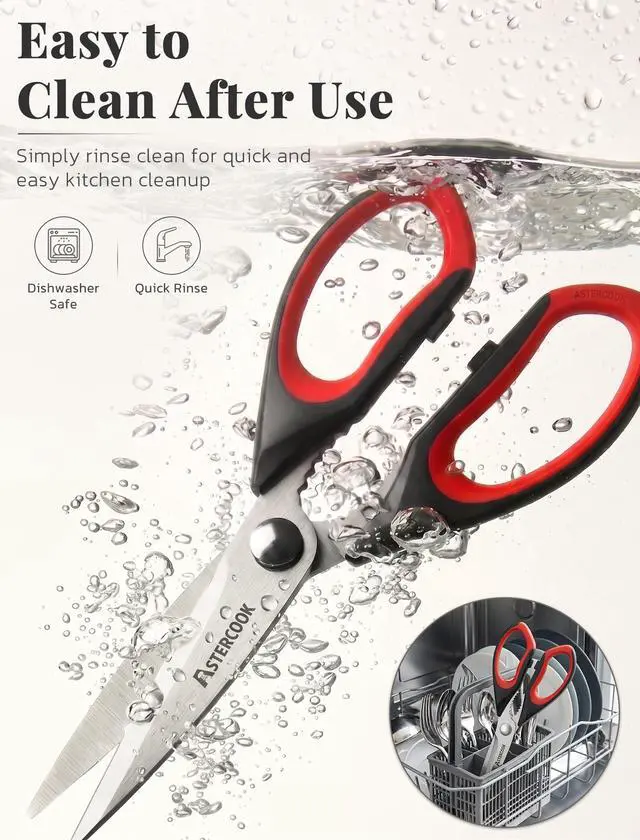 Alt view image 6 of 7 - Kitchen Scissors 3 Pack, Heavy Duty All Purpose Kitchen Shears for Food and Packaging, Stainless Steel Food Scissors for Meat, Poultry, Herbs and Vegetables, Dishwasher Safe