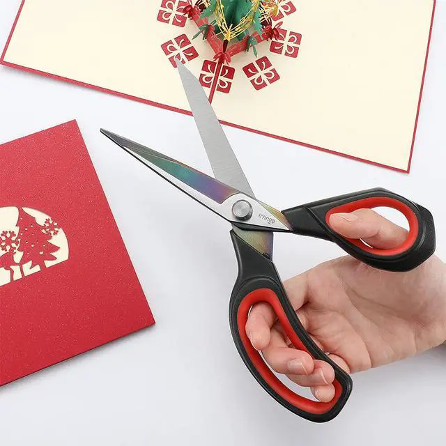 Alt view image 5 of 6 - Premium Tailor Scissors Heavy Duty Multi-Purpose Titanium Coating Forged Stainless Steel Sewing Fabric Leather Dressmaking Comfort Grip Shears Professional Crafting (9.5 INCH)