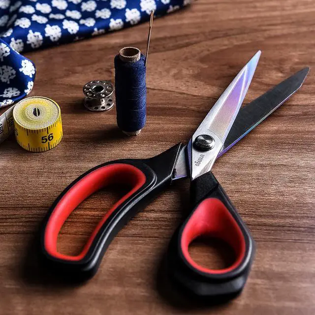 Alt view image 6 of 6 - Premium Tailor Scissors Heavy Duty Multi-Purpose Titanium Coating Forged Stainless Steel Sewing Fabric Leather Dressmaking Comfort Grip Shears Professional Crafting (9.5 INCH)