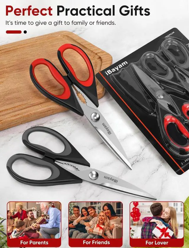 Alt view image 5 of 7 - Kitchen Scissors Shears All Purpose Heavy Duty, Protective Sheath