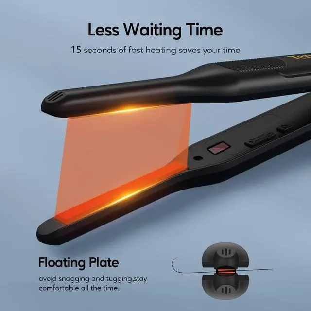 Alt view image 4 of 6 - Pencil Flat Iron for Edges & Short Hair, 3/10 Inch Small Hair Straightener for Men, Ceramic Mini Flat Iron for Pixie & Beard, 15s Fast Heat up, Dual Voltage, Auto Shut Off