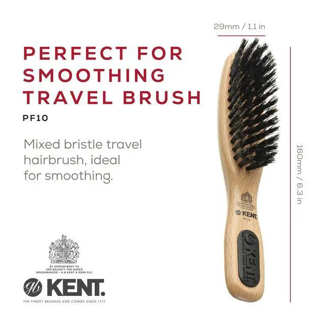 Alt view image 2 of 7 - PF10 Natural Boar Bristle Brush - Hair Straightening, Styling and Smoothing for Short to Medium Length Hair, Travel-Friendly