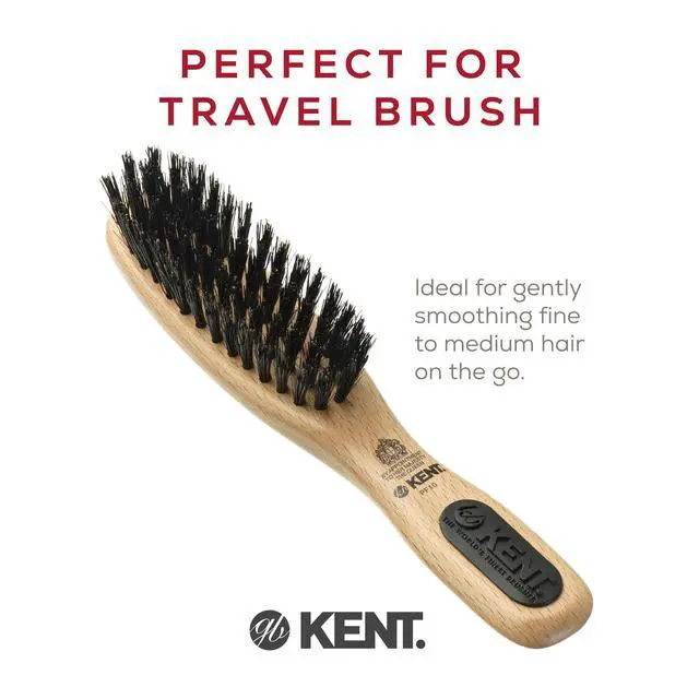 Alt view image 3 of 7 - PF10 Natural Boar Bristle Brush - Hair Straightening, Styling and Smoothing for Short to Medium Length Hair, Travel-Friendly