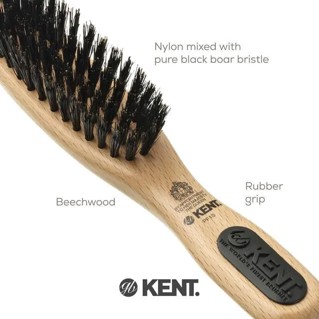 Alt view image 5 of 7 - PF10 Natural Boar Bristle Brush - Hair Straightening, Styling and Smoothing for Short to Medium Length Hair, Travel-Friendly