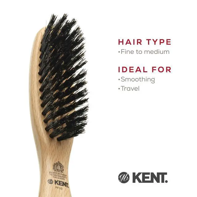 Alt view image 6 of 7 - PF10 Natural Boar Bristle Brush - Hair Straightening, Styling and Smoothing for Short to Medium Length Hair, Travel-Friendly