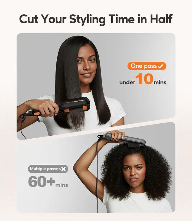 Alt view image 3 of 7 - 2 Inch Extra Wide Flat Iron Hair Straightener, Ceramic Tourmaline