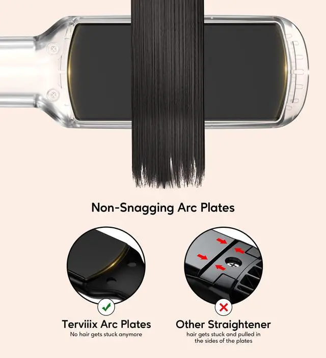 Alt view image 3 of 6 - Flat Iron Hair Straightener - Ceramic & Tourmaline for Smooth, One-Swipe Results, Salon-Grade Wide 1-3/4 Inch Straightening Iron Gently Straightens Thick, Curly, Black & Natural Hair