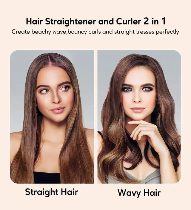 Alt view image 6 of 6 - Flat Iron Hair Straightener - Ceramic & Tourmaline for Smooth, One-Swipe Results, Salon-Grade Wide 1-3/4 Inch Straightening Iron Gently Straightens Thick, Curly, Black & Natural Hair