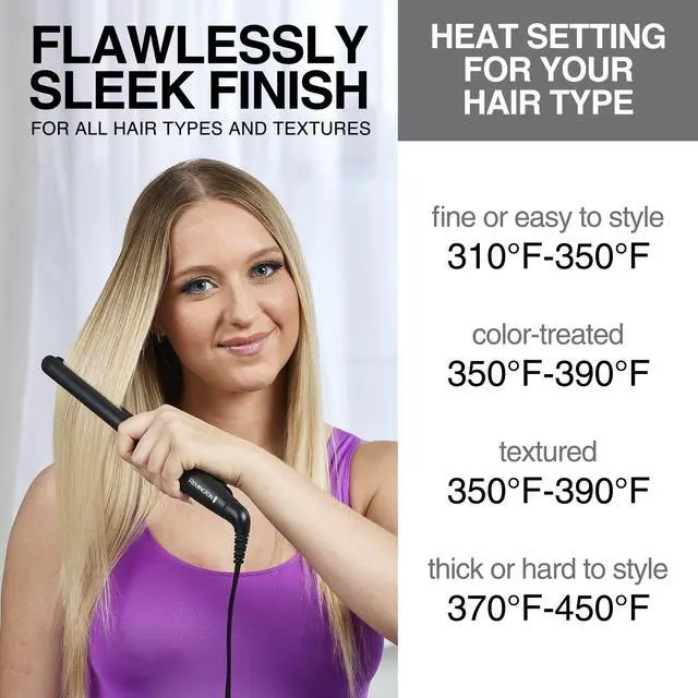 Alt view image 3 of 5 - 1/2" Flat Iron, Hair Straightener with Anti-Static Technology, 15-Second Heat Up & 60 Minute Auto Shut Off, 30% Longer Ceramic Floating Plates, Titanium + Ceramic Coating