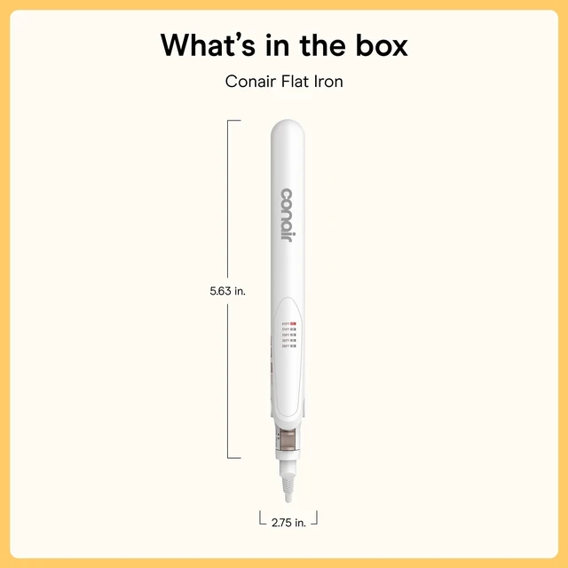 Alt view image 7 of 7 - Double Ceramic Flat Iron, 1-Inch Flat Iron Hair Straightener, Five Heat Settings, Extra Long Floating Plates, White